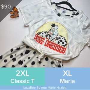 LuLaRoe Maria XL & Disney Classic 2XL T Outfit